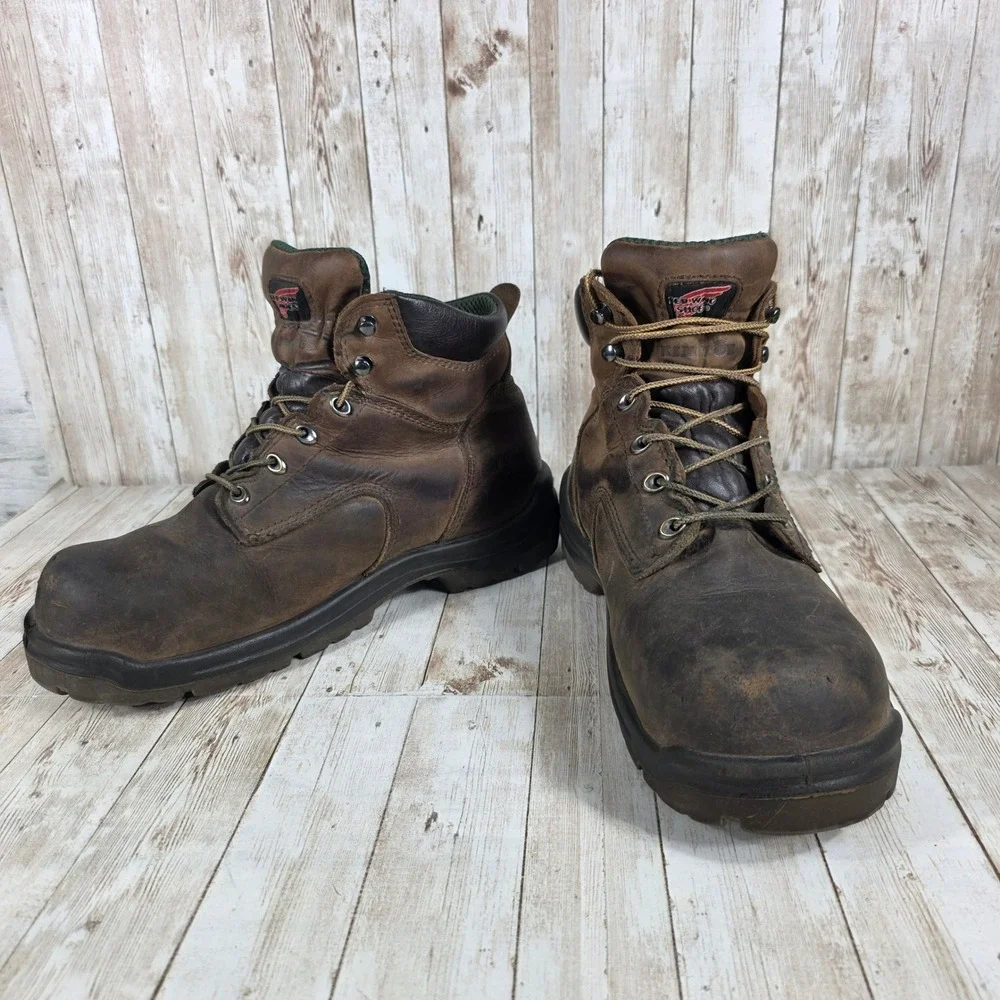 Red Wing Waterproof Work‎ Boots Steel Toe EH Safety Brown Leather 11.5